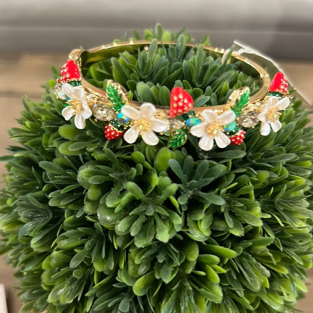 Betsy Johnson strawberry hinged bracelet